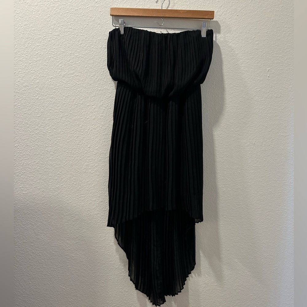 BCBG Black Hi Lo Evening Dress